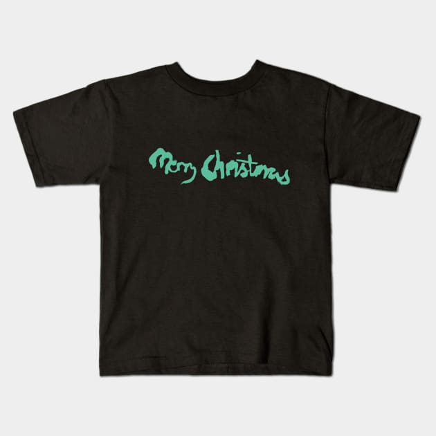 Font Logo-Forest Green Kids T-Shirt by Merry Christmas Shop